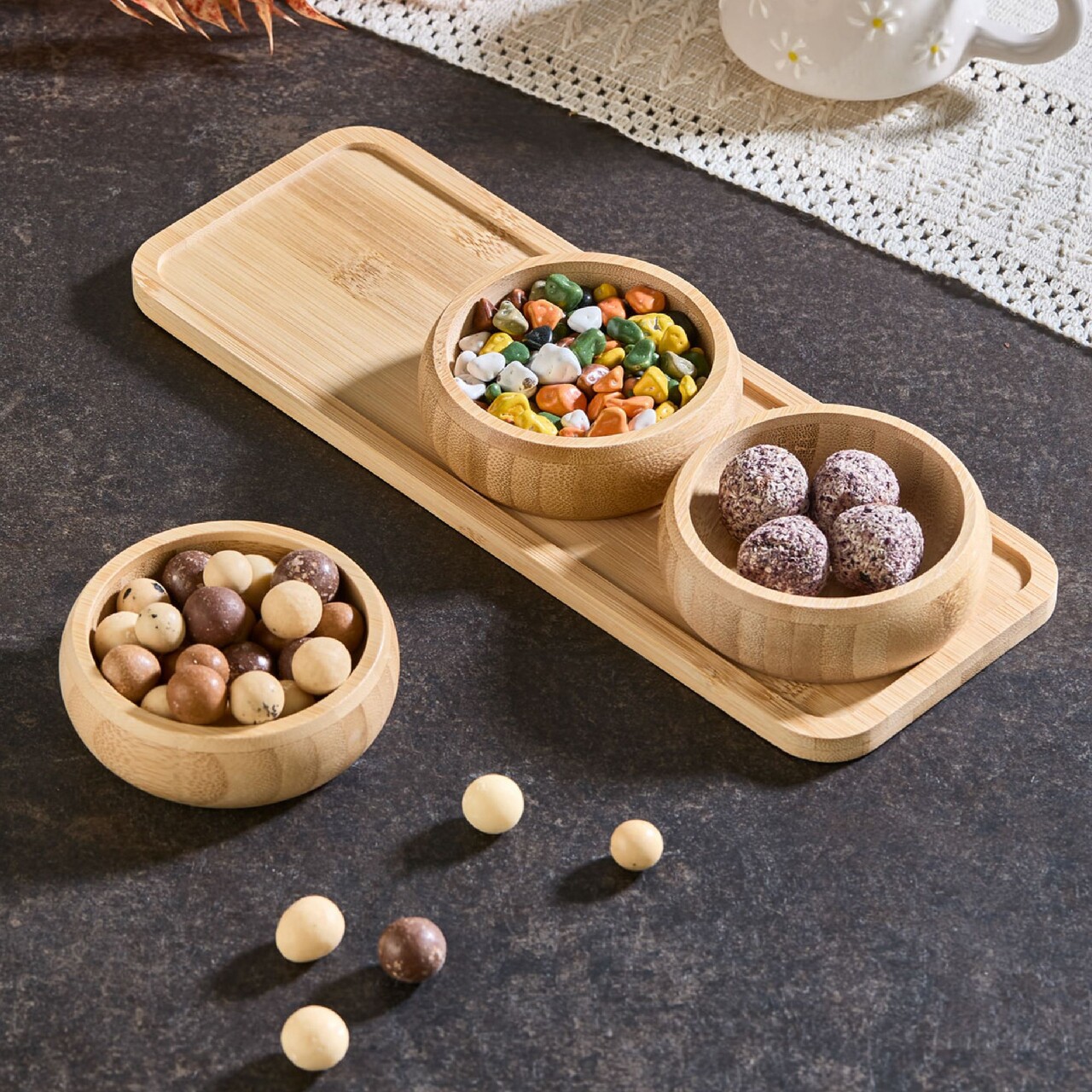 Set boluri pentru aperitive, Hermia, 964FRM3321, Dimensiuni tavă: 11 x 30 x 1 cm (1 bucată), Multicolor - imagine 4